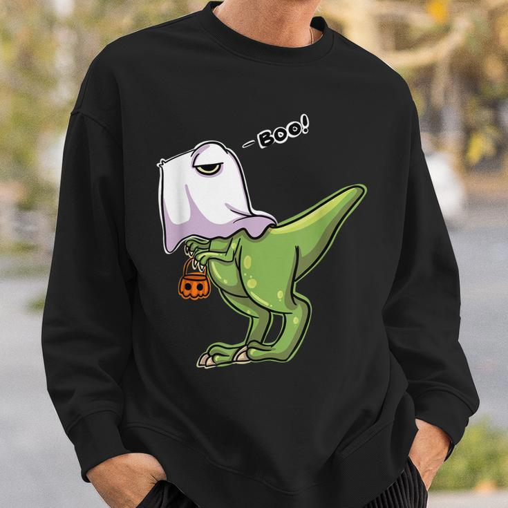 Funny Dinosaur Dressed As Halloween Ghost For Trick Or Treat Sweatshirt Gifts for Him