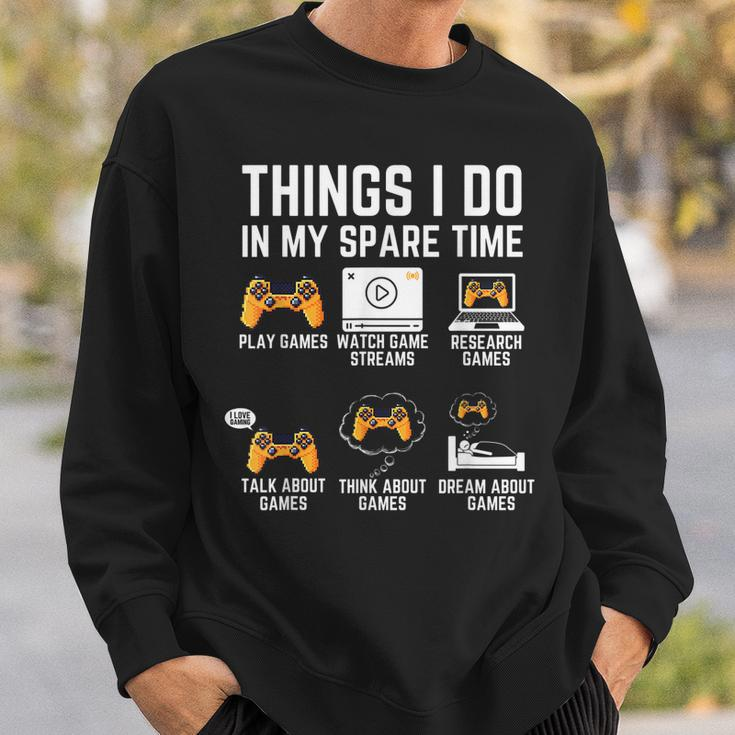 Funny Gamer Things I Do In My Spare Time Gaming V3 Men Women Sweatshirt Graphic Print Unisex Gifts for Him