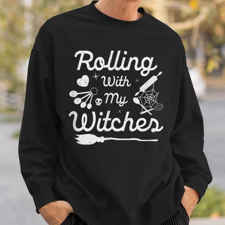 Funny Halloween Baker Cooking Witch Rolling With My Witches Sweatshirt Gifts for Him