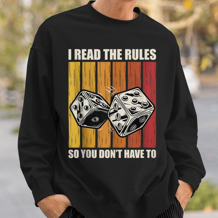 Funny I Read The Rules Board Game Night Board Game Night Sweatshirt Gifts for Him