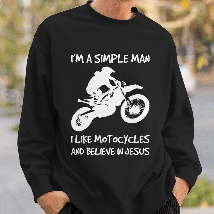 Funny Men Like Motocycles And Believe In Jesus Sweatshirt Gifts for Him