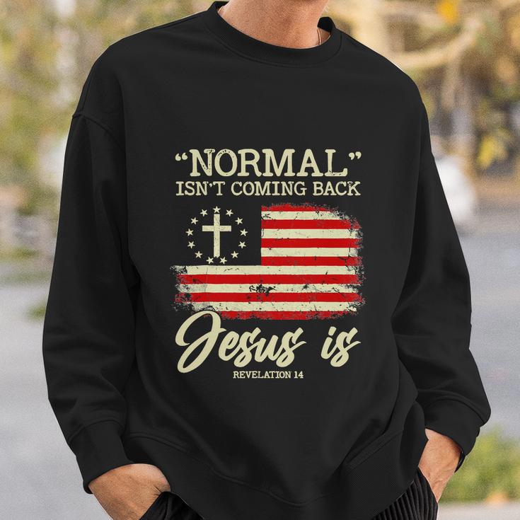 Funny Normal Isnt Coming Back But Jesus Is Revelation Sweatshirt Gifts for Him