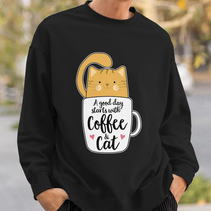 Funny Orange Cat Coffee Mug Cat Lover Sweatshirt Gifts for Him