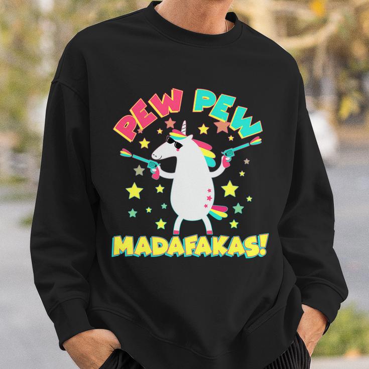 Funny Pew Pew Madafakas Unicorn Sweatshirt Gifts for Him