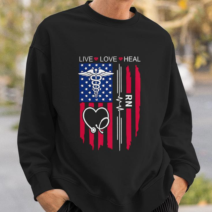 Funny Rn Nurse Us Flag For 4Th Of July Sweatshirt Gifts for Him