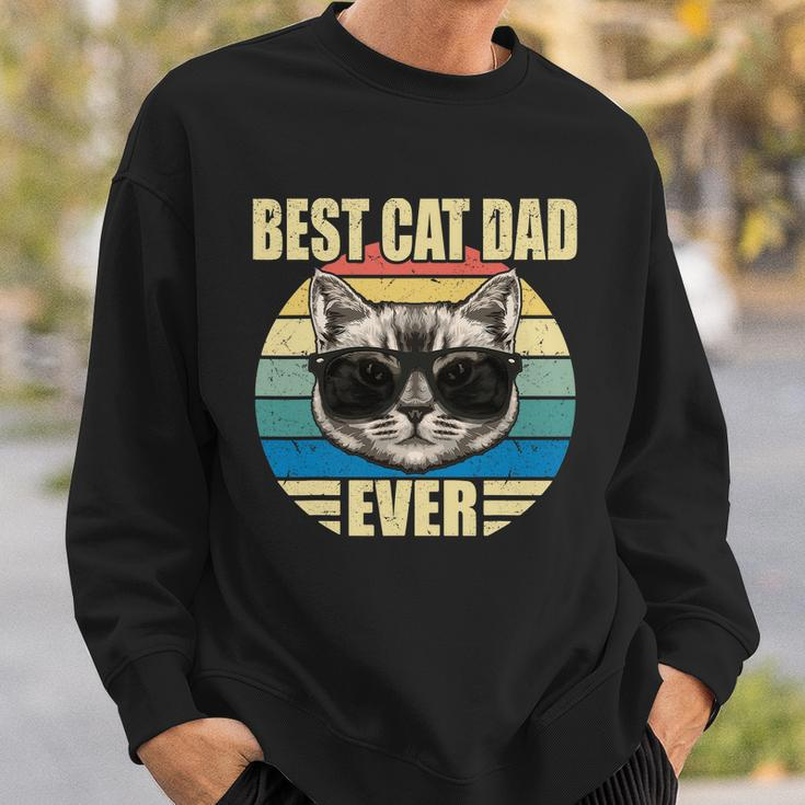 Funny Vintage Cat Daddy Tee Fathers Day Best Cat Dad Ever Sweatshirt Gifts for Him