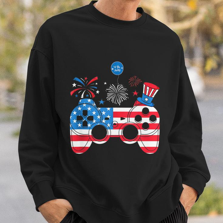 Gamer Video Gaming 4Th Of July Funny Men Boys American Flag Sweatshirt Gifts for Him