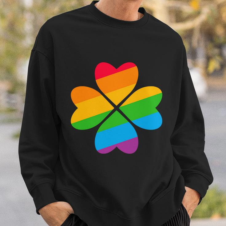 Gay Pride Flag Shamrock Lgbt St Patricks Day Parade Graphic Design Printed Casual Daily Basic Sweatshirt Gifts for Him