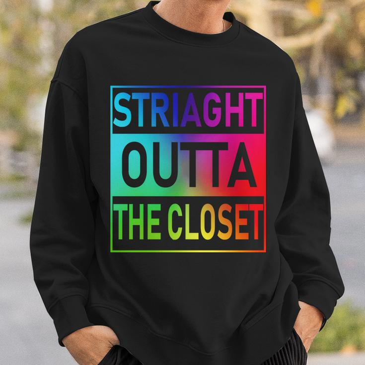 Gay Pride Straight Outta The Closet Tshirt Sweatshirt Gifts for Him
