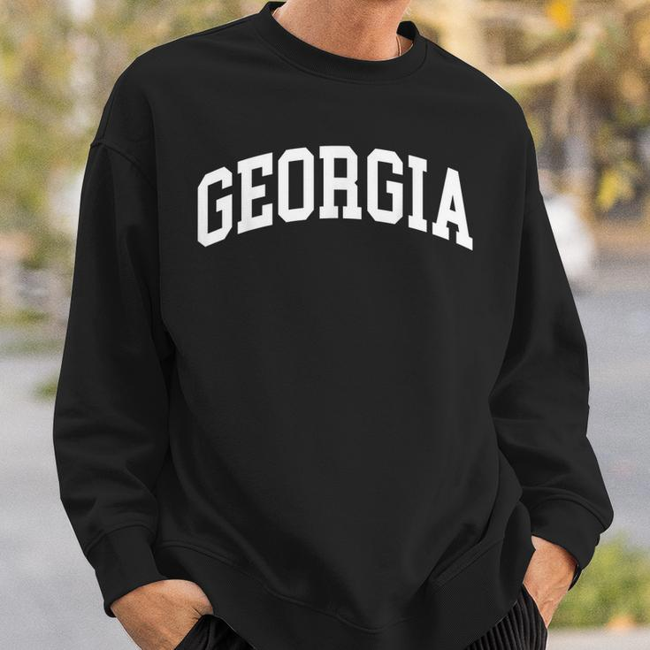 Georgia Us College Font Proud American Usa States Men Women Sweatshirt Graphic Print Unisex Gifts for Him