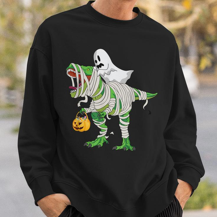 Ghost RidingRex Mummy Dinosaur Halloween Sweatshirt Gifts for Him