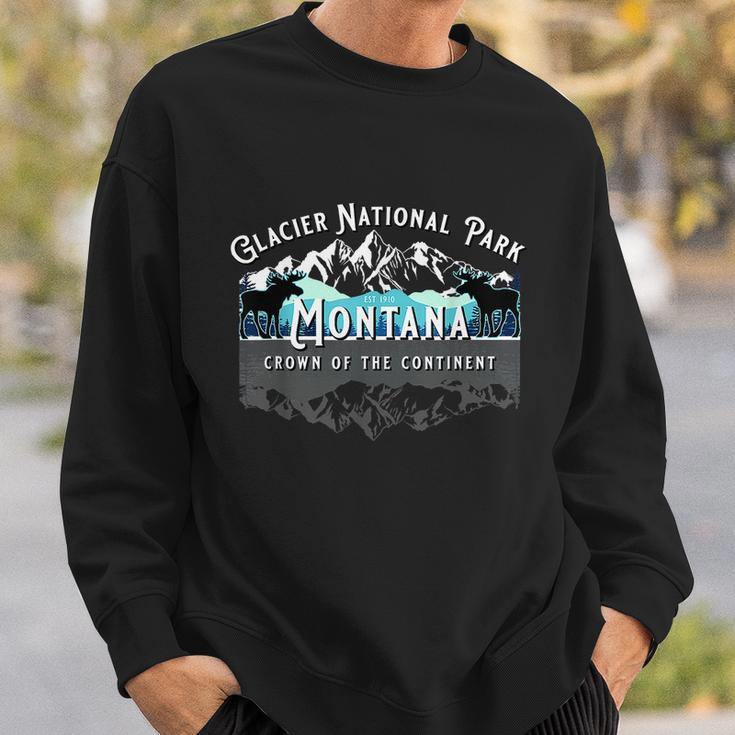 Glacier National Park Montana Moose Hiking Camping Souvenir Sweatshirt Gifts for Him