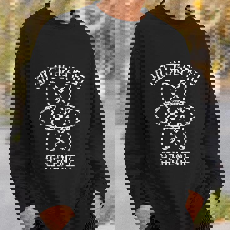 God Created Science Atom Intelligent Design Creation Graphic Design Printed Casual Daily Basic Sweatshirt Gifts for Him