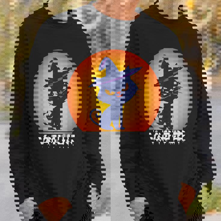 Halloween 2021 Cat Vampurr Vampire Funny Costume Men Women Sweatshirt Graphic Print Unisex Gifts for Him