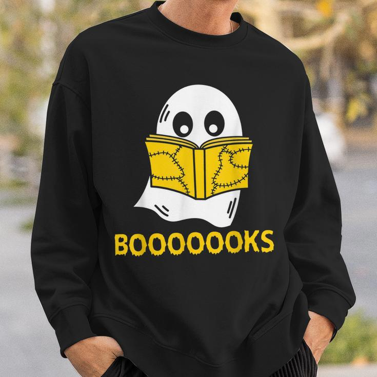 Halloween Booooks Ghost Reading Boo Read Books Library V4 Sweatshirt Gifts for Him