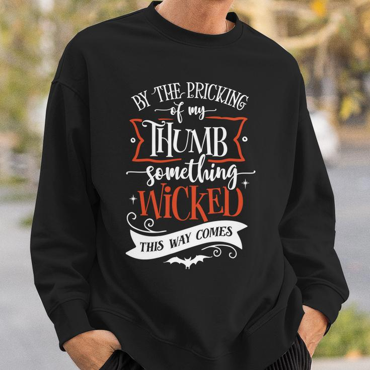 Halloween By The Pricking Of My Thumb - Orange And White Men Women Sweatshirt Graphic Print Unisex Gifts for Him