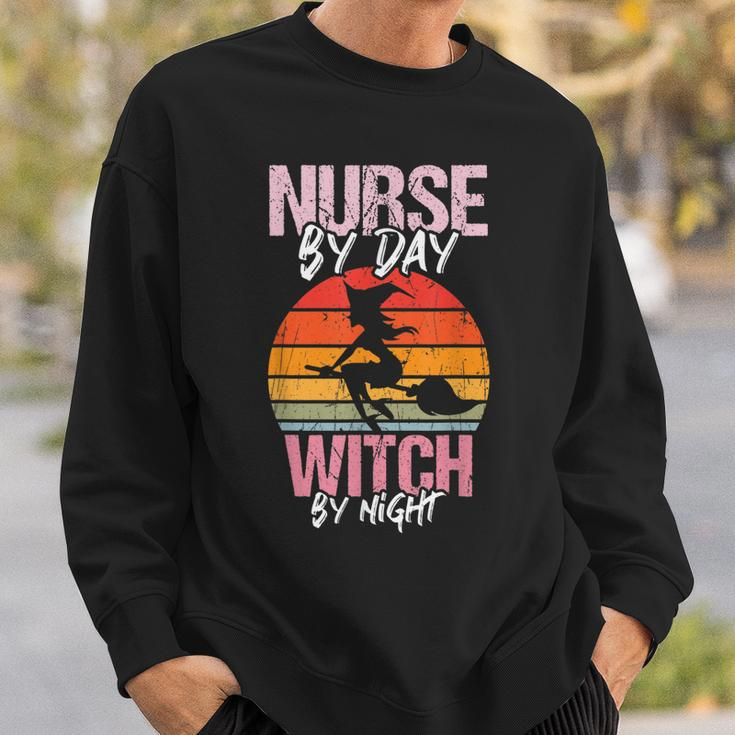 Halloween Nurse Costume Vintage Nurse By Day Witch By Night Sweatshirt Gifts for Him