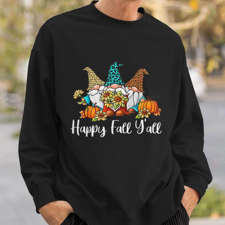Happy Fall Yall Tshirt Gnome Leopard Pumpkin Autumn Gnomes Graphic Design Printed Casual Daily Basic Sweatshirt Gifts for Him