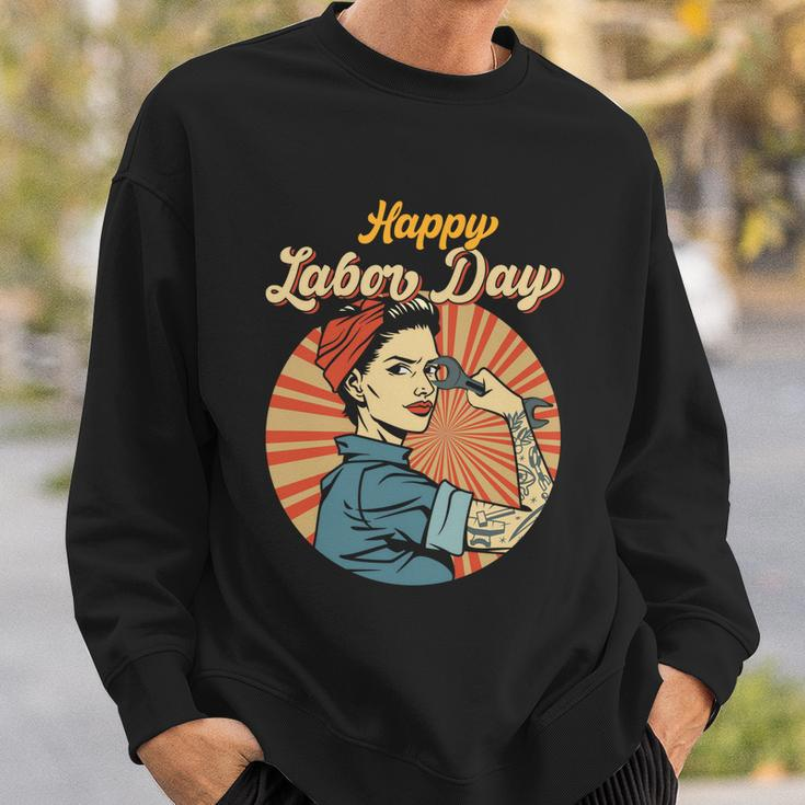 Happy Labor Day Gift Girl Strong Worker Movement Employer Funny Gift Sweatshirt Gifts for Him