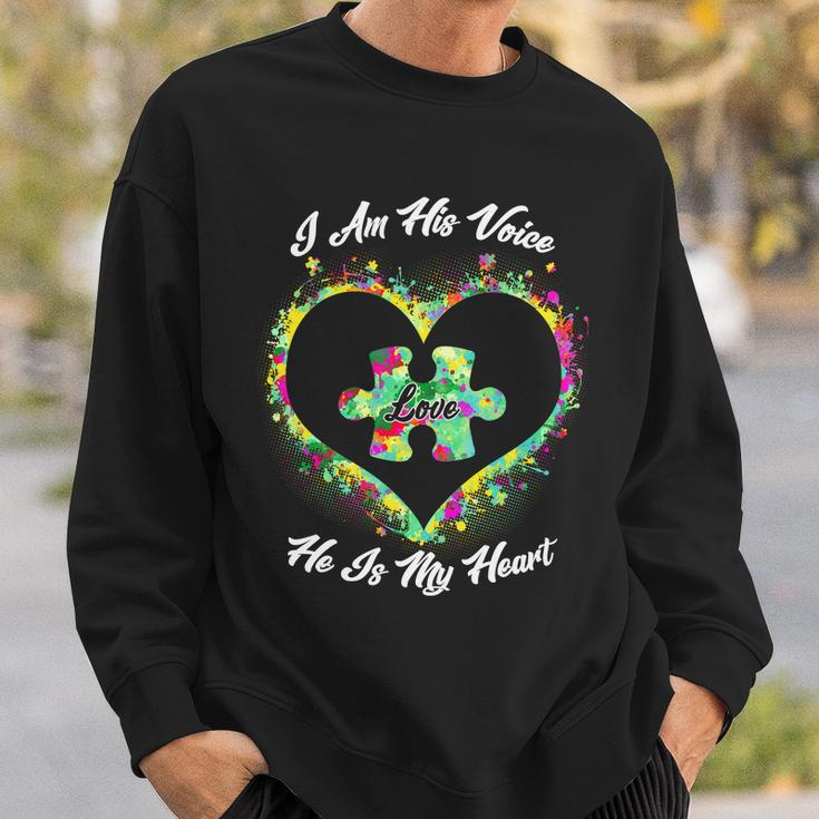 I Am His Voice He Is My Heart- Autism Awareness Tshirt Sweatshirt Gifts for Him