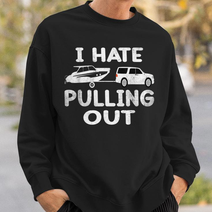I Hate Pulling Out Retro Boating Boat Captain V2 Men Women Sweatshirt Graphic Print Unisex Gifts for Him