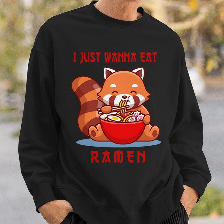 I Just Wanna Eat Ramen Cute Red Panda Sweatshirt Gifts for Him