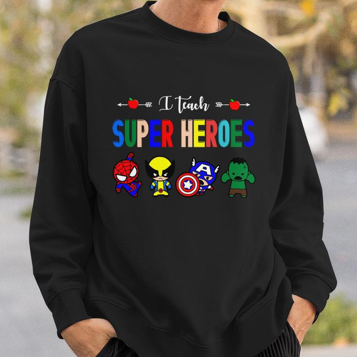 I Teacher Super Heroes Cute Superhero Characters Sweatshirt Gifts for Him