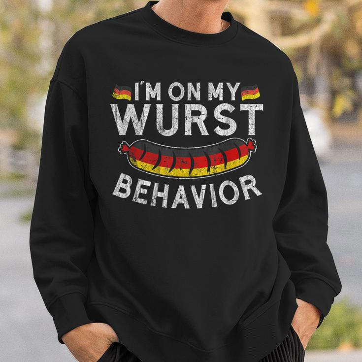 Im On My Wurst Behavior Funny German Oktoberfest Germany Men Women Sweatshirt Graphic Print Unisex Gifts for Him