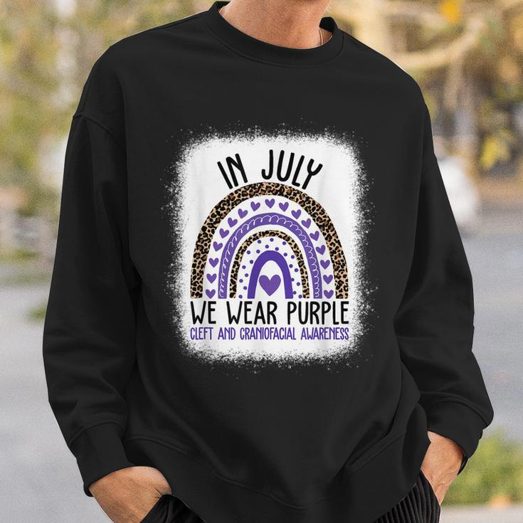In July We Wear Purple Cool Cleft And Craniofacial Awareness Sweatshirt Gifts for Him