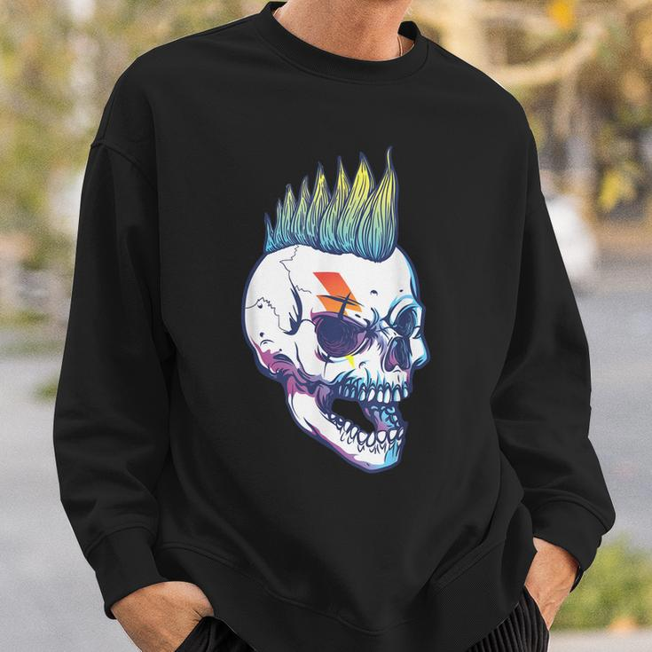 Iroquois Skeleton Scull Punk Rocker Halloween Party Costume Sweatshirt Gifts for Him