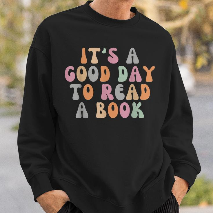 Its A Good Day To Read A Book Retro Teacher Students Sweatshirt Gifts for Him