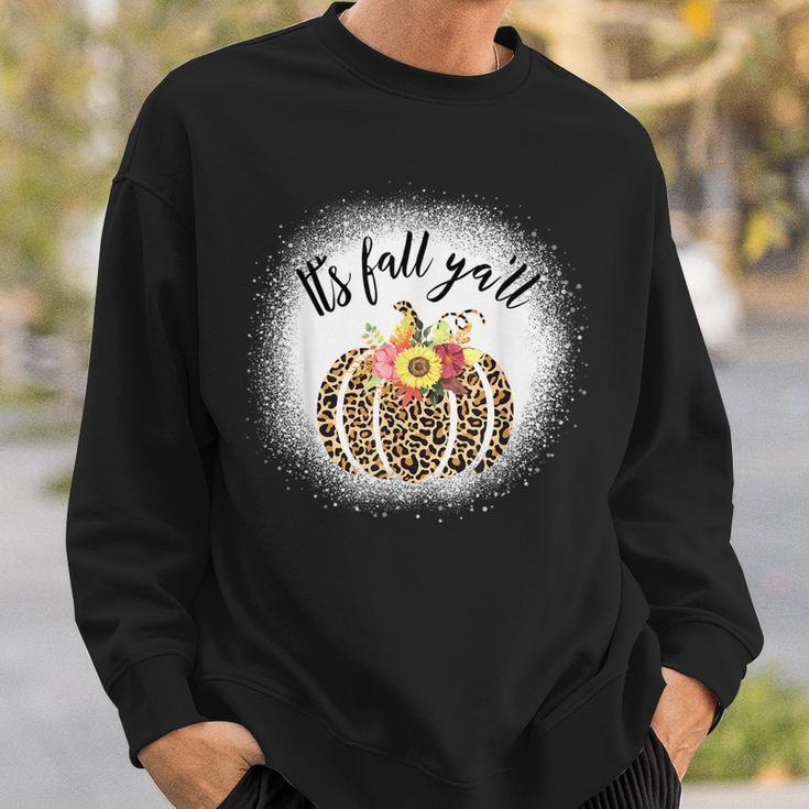 Its Fall Yall Halloween Pumpkin Hello Fall Plaid Leopard Sweatshirt Gifts for Him