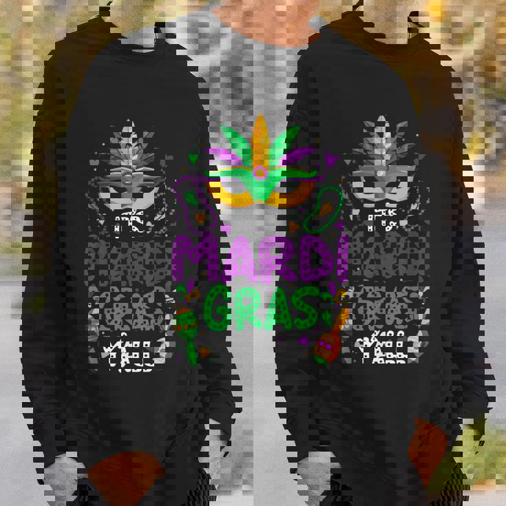 Its Mardi Gras Yall Mardi Gras Party Mask Costume Men Women Sweatshirt Graphic Print Unisex Gifts for Him