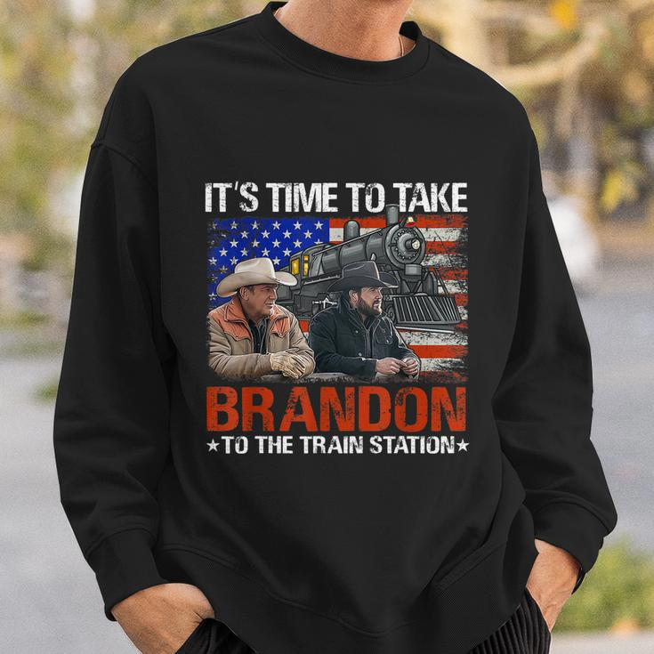 Its Time To Take Brandon To The Train Station America Flag Tshirt Sweatshirt Gifts for Him
