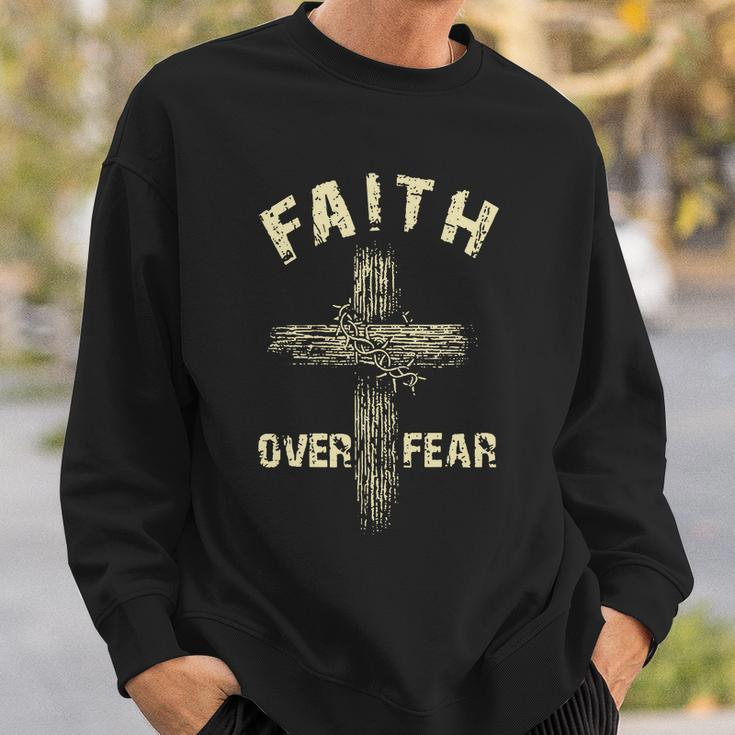 Jesus Christ Cross Faith Over Fear Tshirt Sweatshirt Gifts for Him