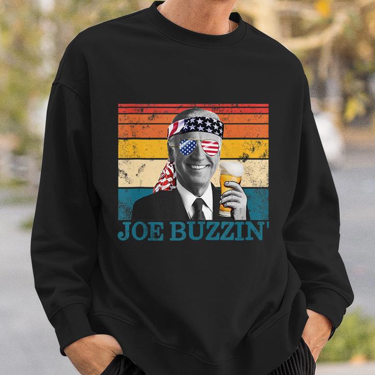 Joe Buzzin 4Th Of July Retro Drinking President Joe Biden Sweatshirt Gifts for Him