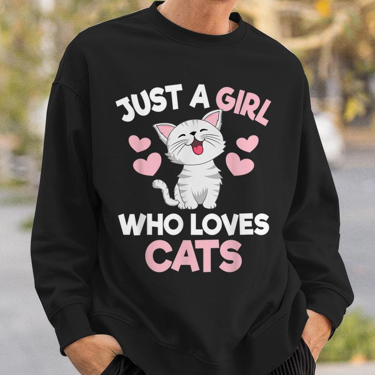 Just A Girl Who Loves Cats Cat Lover Cute Cat Sweatshirt Gifts for Him