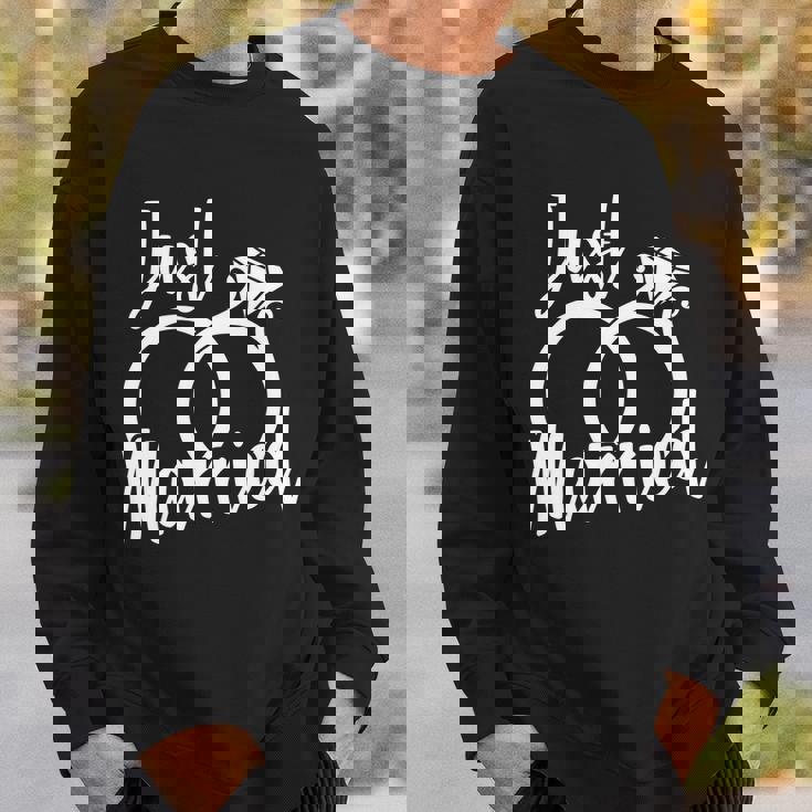 Just Married Ring Logo Sweatshirt Gifts for Him