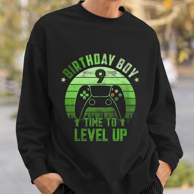 Kids 9Th Birthday Boy Time To Level Up 9 Years Old Boys Cool Gift Sweatshirt Gifts for Him