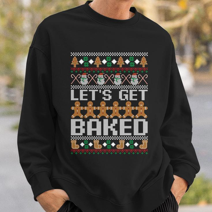Lets Get Baked Ugly Christmas Gift Holiday Cookie Gift Sweatshirt Gifts for Him