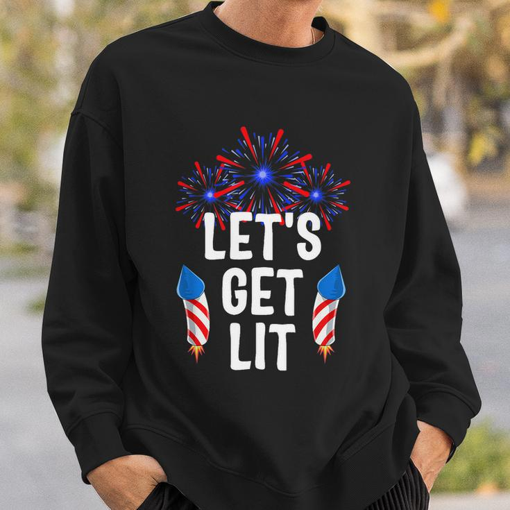 Lets Get Lit 4Th Of July With Fireworks Gift Sweatshirt Gifts for Him