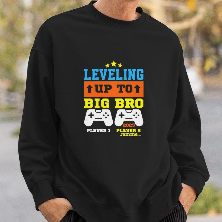 Leveling Up To Big Bro 2023 Pregnancy Announcement Funny Sweatshirt Gifts for Him