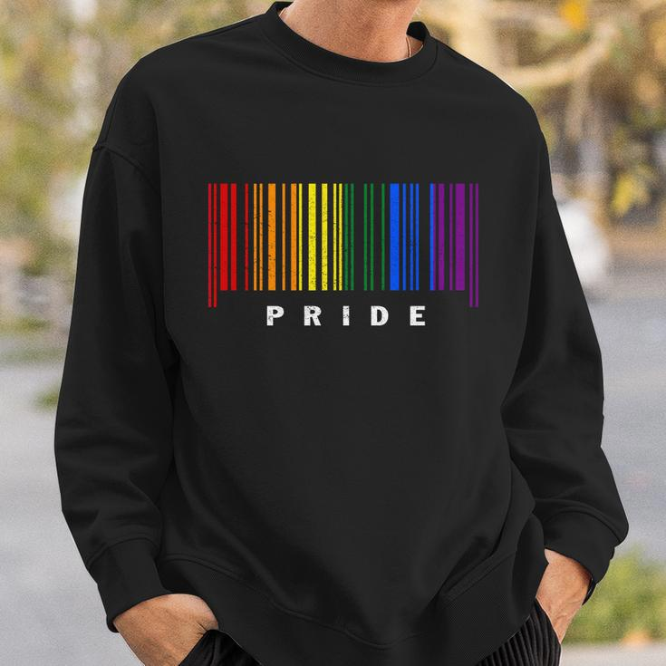 Lgbt Gay Barcode Support Lgbtq Ally Rainbow Pride Gay Flag Sweatshirt Gifts for Him