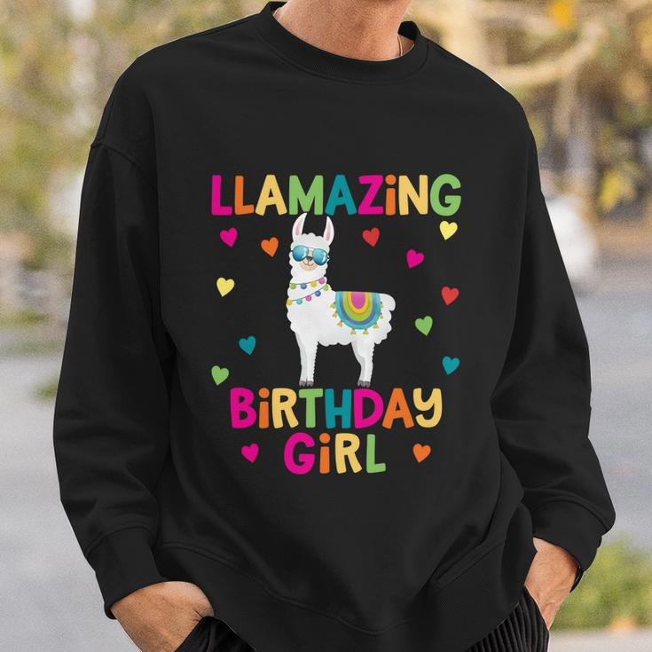 Llama Birthday Party Llamazing Gift Girl Rainbow Hearts Gift Sweatshirt Gifts for Him