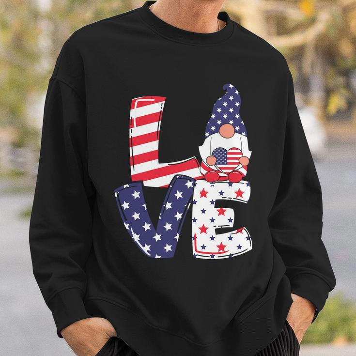 Love American Gnome 4Th Of July Independence Day Flag Graphic Plus Size Shirt Sweatshirt Gifts for Him