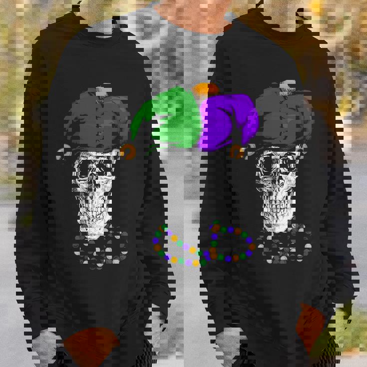 Mardi Gras Skull Jester Hat Sweatshirt Gifts for Him