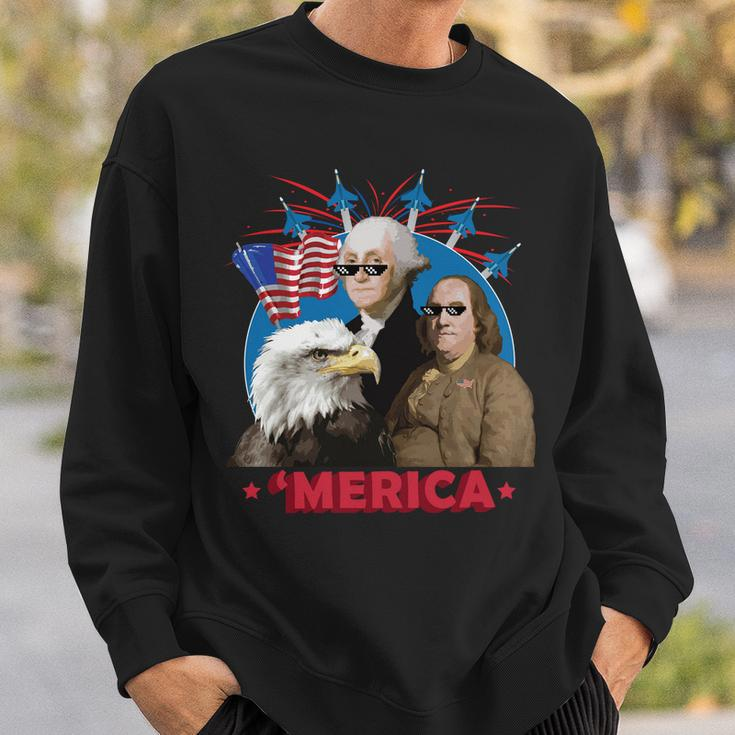 Merica Patriotic Party Sweatshirt Gifts for Him