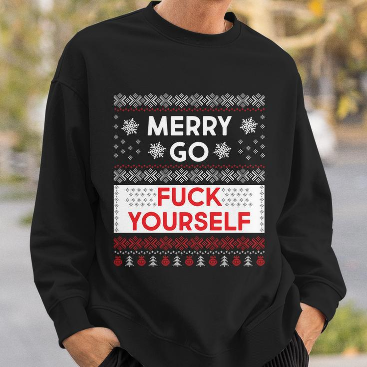Merry Go FCk Yourself Ugly Christmas Sweater Sweatshirt Gifts for Him