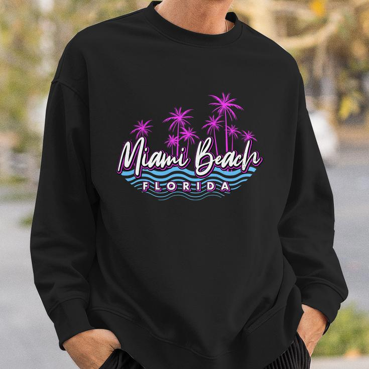 Miami Beach Florida Neon Tshirt Sweatshirt Gifts for Him