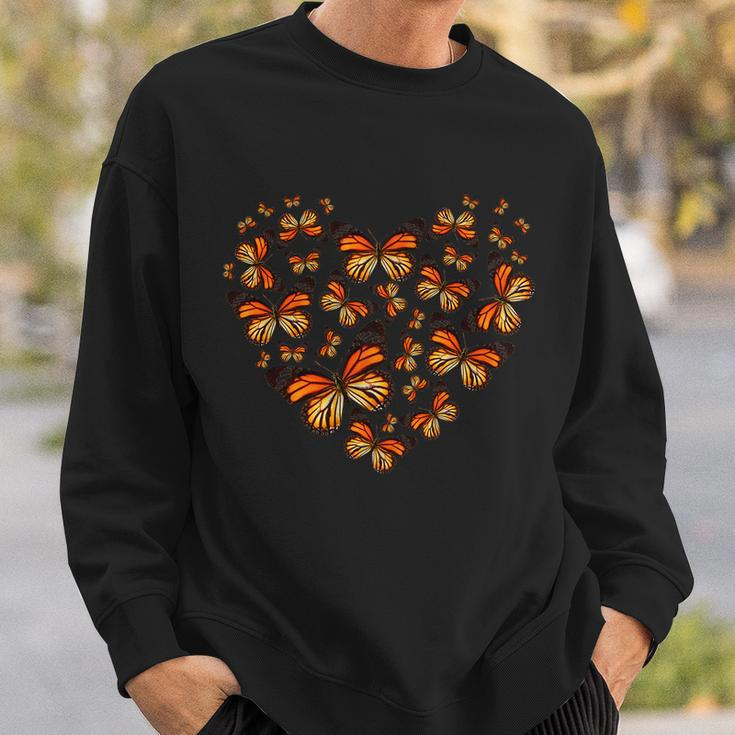 Monarch Butterfly Heart Sweatshirt Gifts for Him